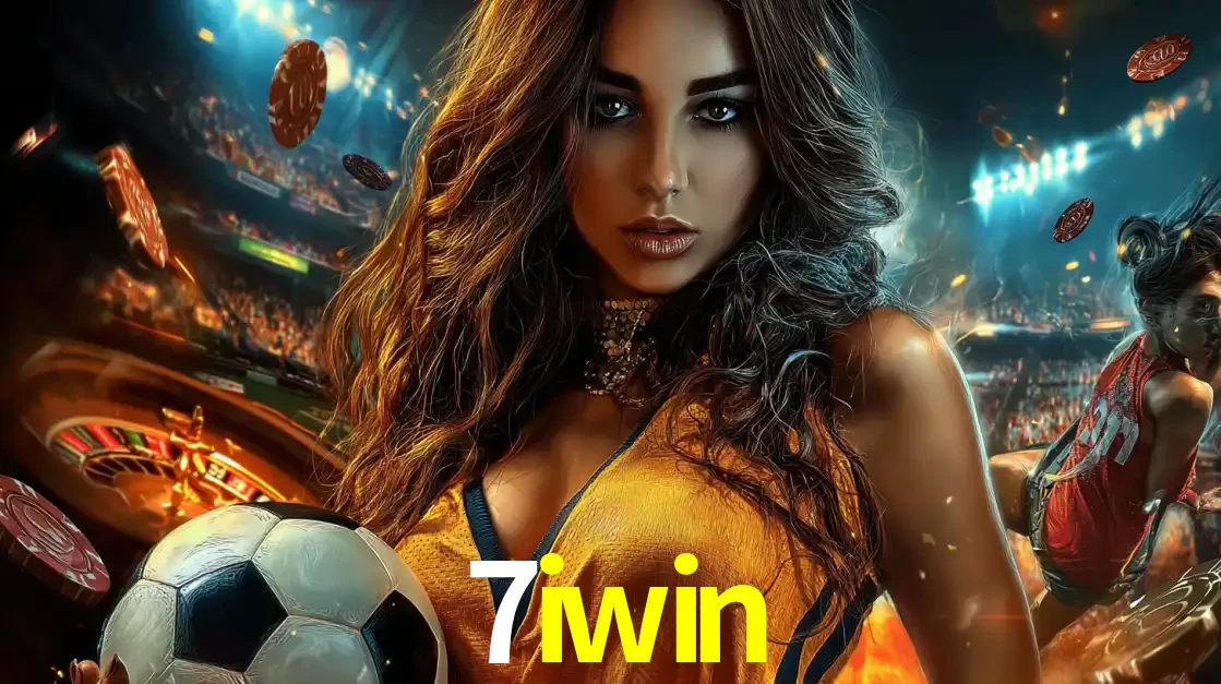 Mulher segurando uma bola de futebol em uma montagem que mistura a paixão esportiva com a emoção da roleta de cassino, tudo disponível na plataforma 7iwin.